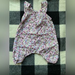 EUC Maison Me Liberty Print Jumpsuit, 0-3 months